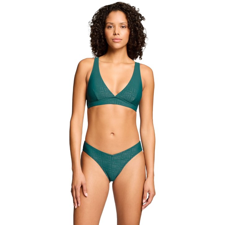 PUMA - EMBOSSED V-NECK PLUNGE  TOP 1P DÁMSKÝ BIKINY VRCHNÍ DÍL PLAVEK
